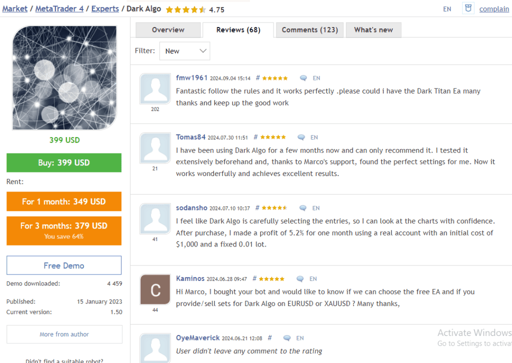 Dark Algo EA Review