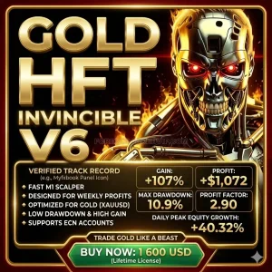 HFT Fast M1 Gold Scalper MT4 V6 - MYFXBook 107% Gain