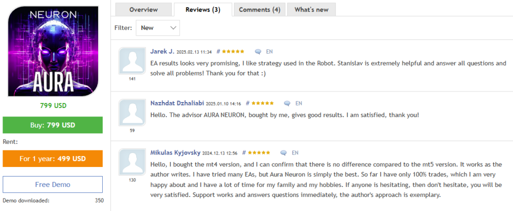 Aura Neuron EA customer reviews 