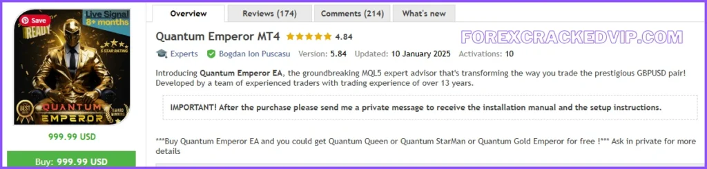 Quantum Emperor MT4 vendor website