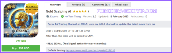 Gold Scalping AI MT4  (Platform build 1431+) Download - Image 13