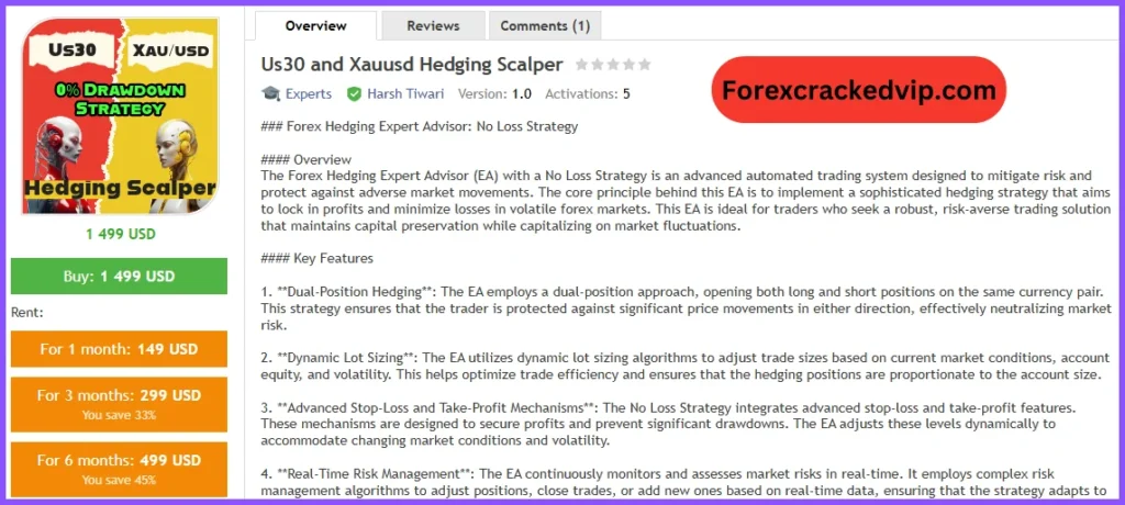 US30 and XAUUSD Hedging Scalper MT4 ( Build 1441+) Download 