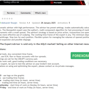 Monopolist EA MT4 v1.1 with SetFiles (Platform build 1441+) Download - Image 7