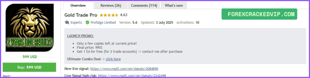Gold Trade Pro EA MT4 v5.4