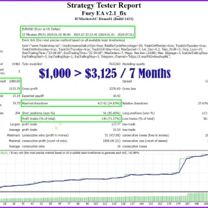 Forex Fury MT4 v5 BackTest Results
