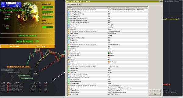 AI Gold Sniper MT4 settings