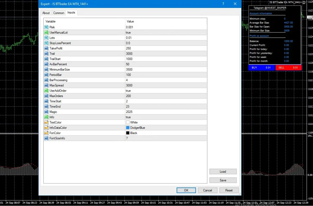 IS BTTrader EA Settings & Setup