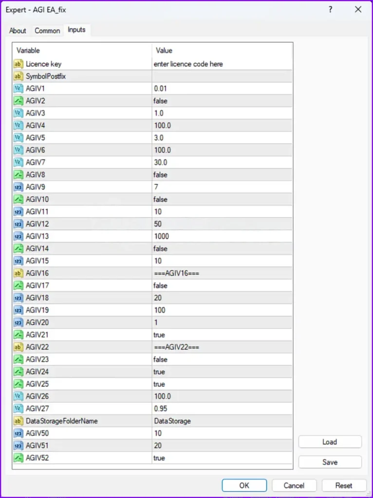 AGI EA MT4 – Expert Advisor Settings Overview 1