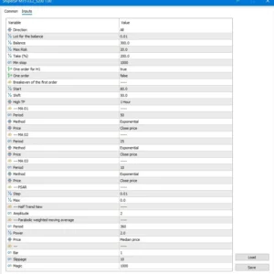 SniperSP MT5 EA settings