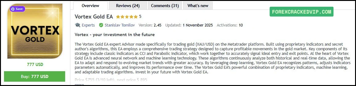 Vortex Gold MT4 vendor