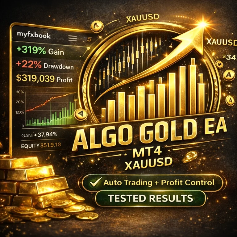 Algo Gold EA MT4 V1 - MYFXBook 319% Gain + Low Drawdown Unlimited