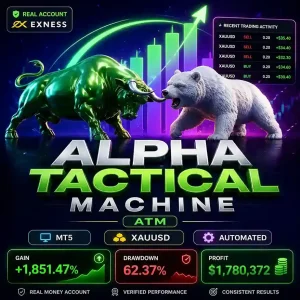 Alpha Tactical Machine BOT MT5 - MYFXBook 1851% Gain
