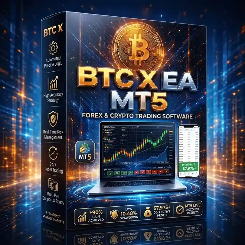 BTC X EA MT5 - MYFXBook 90% + 70% Gain With Setfile | Unlimited
