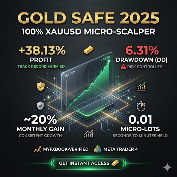 GOLD Safe 2025 MT4 - MYFXBook 6% Drop + 38% Gold Gain