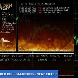 Golden Pickaxe EA panel with advanced GUI, statistics, and built-in news filter
