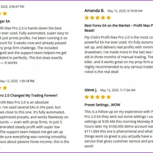 Pip Club Profit Max Pro EA MT5 User Review 1