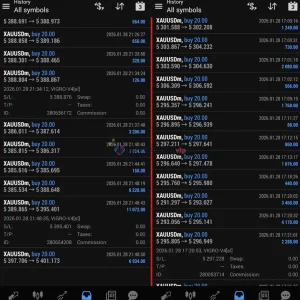 VIGRO PRO V6 EA MT4 gold trading results screenshot January 2026
