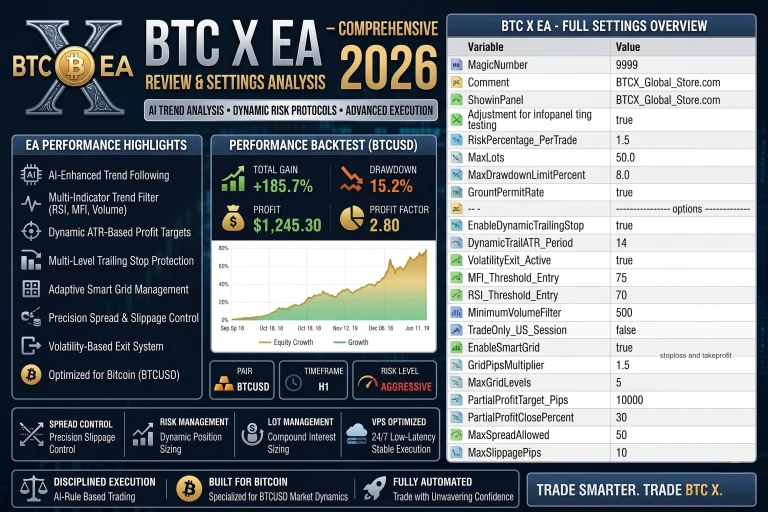 BTC X EA setting panel overview