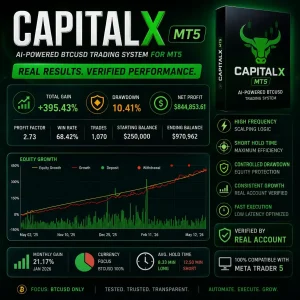 CAPITALX MT5 - Myfxbook Verified 395% Gain with 10% Drawdown