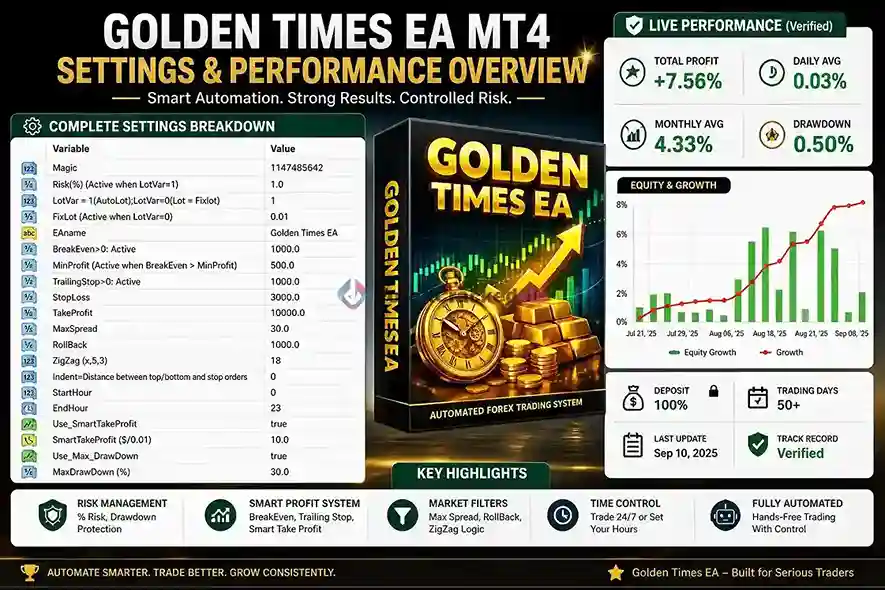 Golden Times MT4 EA Settings Explained (Full Guide)