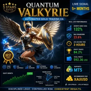 Quantum Valkyrie MT5 EA V5.2 - MQL5 132% Growth | Unlimited