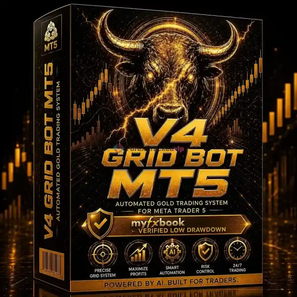 V4 GRID BOT MT5 - Myfxbook 4% Drawdown, 30% Monthly Gain My Tested SetFile