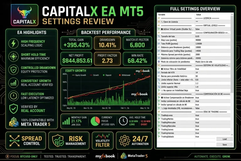CAPITALX EA MT5 Settings